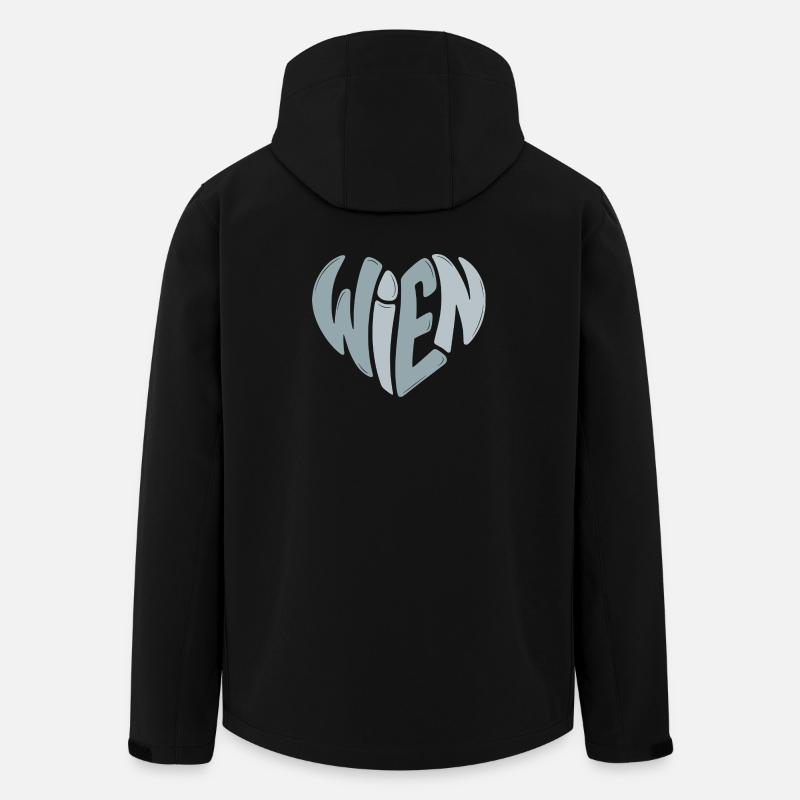 Vienna Graffiti Heart - Men’s Recycled Softshell Jacket by Stanley/Stella - black
