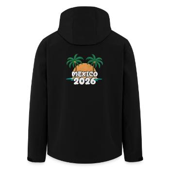 Mexiko 2026 - Recycelte Männer Softshell-Jacke von Stanley/Stella - Schwarz - Hinten - AI Model Male 185 light (185cm)