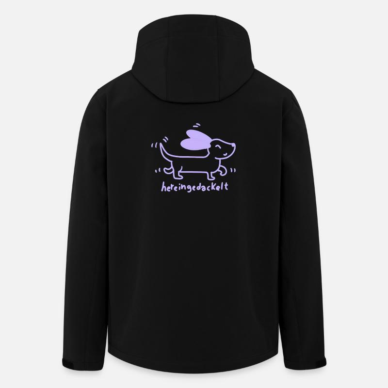 Dackel – Hereingedackt - Recycelte Männer Softshell-Jacke von Stanley/Stella - Schwarz