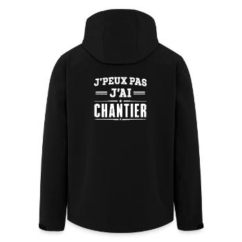 T-shirt Humour Chantier BTP - Veste softshell homme en polyester recyclé Stanley/Stella - noir - Dos - AI Model Male 185 light (185cm)