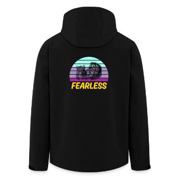 Lion rétro intrépide - Veste softshell homme en polyester recyclé Stanley/Stella - noir - Dos - AI Model Male 185 light (185cm)