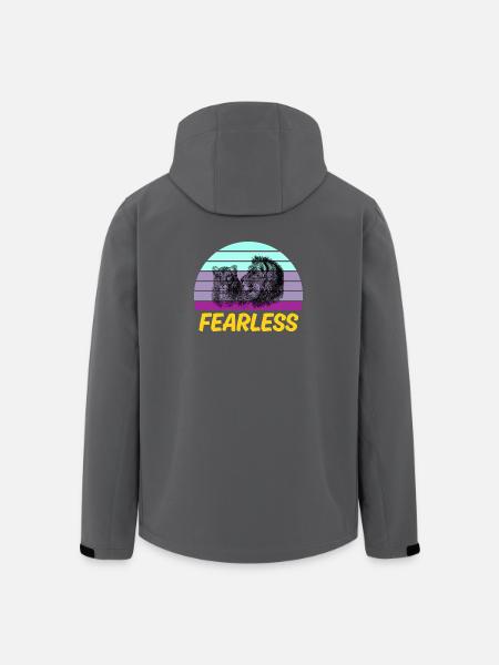 Lion rétro intrépide - Veste softshell homme en polyester recyclé Stanley/Stella - noir