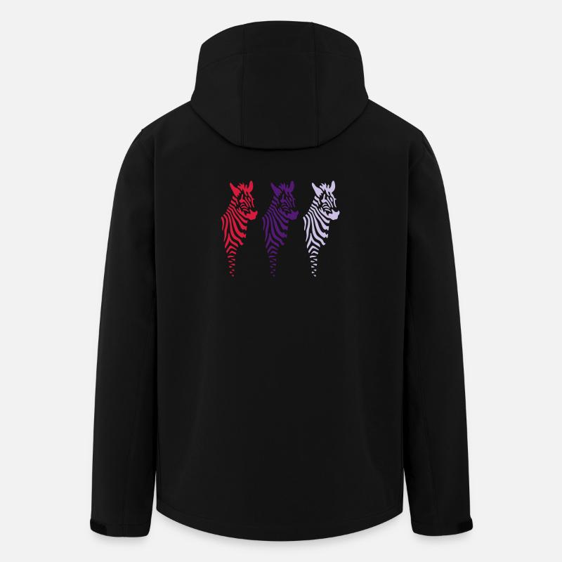 Three Zebras (b) - Recycelte Männer Softshell-Jacke von Stanley/Stella - Schwarz