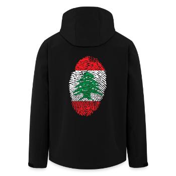 LIBANON / LEBANON FINGERABDRUCK - Recycelte Männer Softshell-Jacke von Stanley/Stella - Schwarz - Hinten - AI Model Male 185 light (185cm)