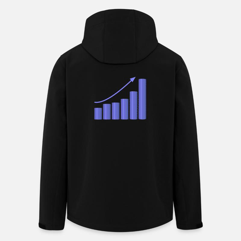 Courbe de croissance avec pente dynamique - Veste softshell homme en polyester recyclé Stanley/Stella - noir