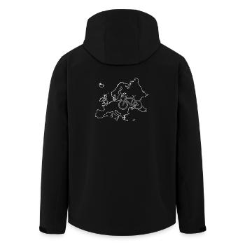 Entwurf der europäischen Fahrradroute - Recycelte Männer Softshell-Jacke von Stanley/Stella - Schwarz - Hinten - AI Model Male 185 light (185cm)