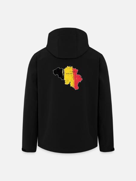Belgian Flag Map of Brussels - Men’s Recycled Softshell Jacket by Stanley/Stella - black