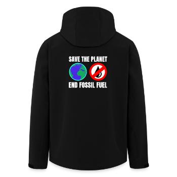 Save The Planet End Fossil Fuel - Recycelte Männer Softshell-Jacke von Stanley/Stella - Schwarz - Hinten - AI Model Male 185 light (185cm)