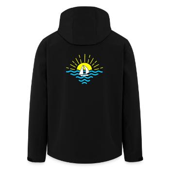 Sunset Sea Segelboot - Recycelte Männer Softshell-Jacke von Stanley/Stella - Schwarz - Hinten - AI Model Male 185 light (185cm)