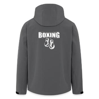 Boxing with gloves - Men’s Recycled Softshell Jacket by Stanley/Stella - anthracite - Back - AI Model Male 185 light (185cm)