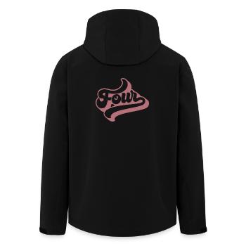 Four 4th Birthday For Girls 4 Years Old - Men’s Recycled Softshell Jacket by Stanley/Stella - black - Back - AI Model Male 185 light (185cm)