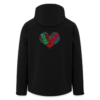 T-Shirt Adima Herz Wort Wolke Text Kunst Collage - Recycelte Männer Softshell-Jacke von Stanley/Stella - Schwarz - Hinten - AI Model Male 185 light (185cm)