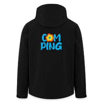 Camping Blume Comic Fan Camper Urlaub Outdoor - Recycelte Männer Softshell-Jacke von Stanley/Stella - Schwarz - Hinten - AI Model Male 185 light (185cm)