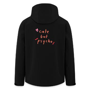 cute but psycho - Men’s Recycled Softshell Jacket by Stanley/Stella - black - Back - AI Model Male 185 light (185cm)