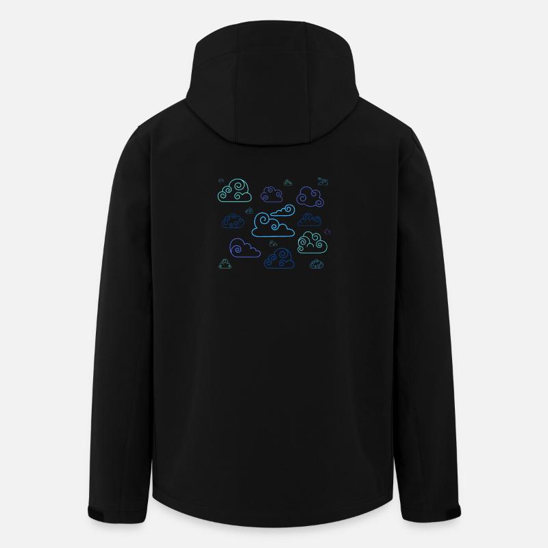 Neon-Spiralwolken - Recycelte Männer Softshell-Jacke von Stanley/Stella - Schwarz