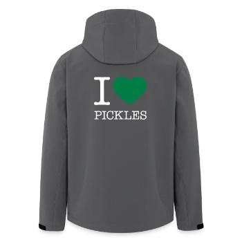 I LOVE PICKLES - Men’s Recycled Softshell Jacket by Stanley/Stella - anthracite - Back - AI Model Male 185 light (185cm)