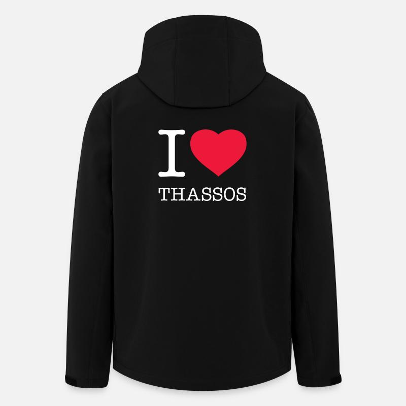 J’AIME THASSOS - Veste softshell homme en polyester recyclé Stanley/Stella - noir