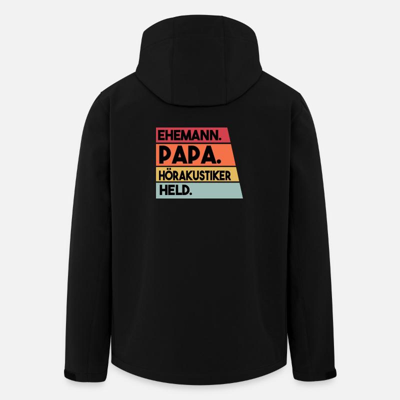 Ehemann Papa Hörakustiker Held - Recycelte Männer Softshell-Jacke von Stanley/Stella - Schwarz