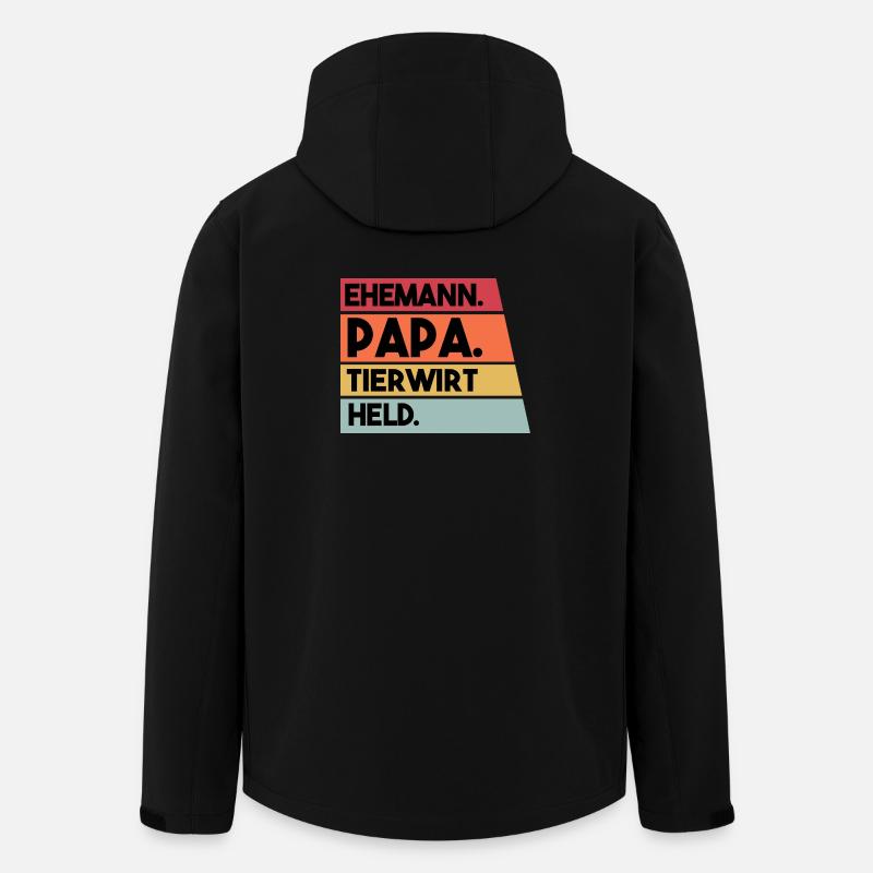 Ehemann Papa Tierwirt Held - Recycelte Männer Softshell-Jacke von Stanley/Stella - Schwarz
