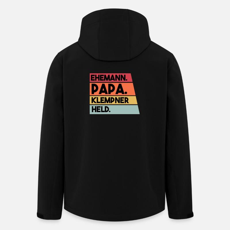 Ehemann Papa Klempner Held - Recycelte Männer Softshell-Jacke von Stanley/Stella - Schwarz