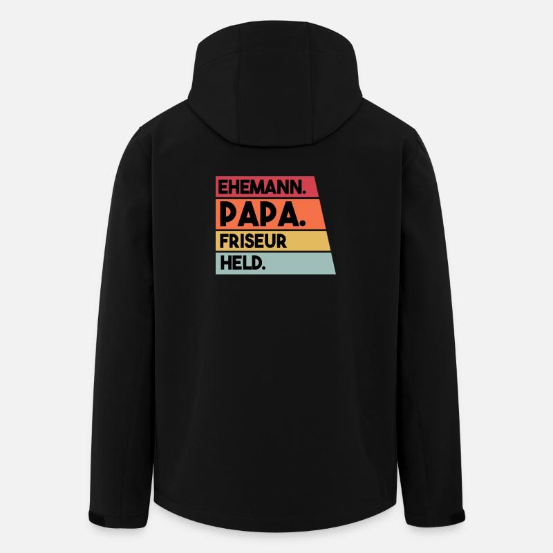 Ehemann Papa Friseur Held - Recycelte Männer Softshell-Jacke von Stanley/Stella - Schwarz