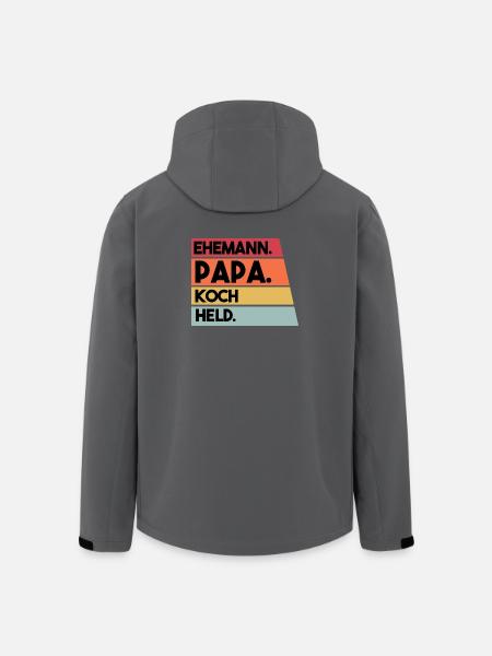 Ehemann Papa Koch Held - Recycelte Männer Softshell-Jacke von Stanley/Stella - Schwarz