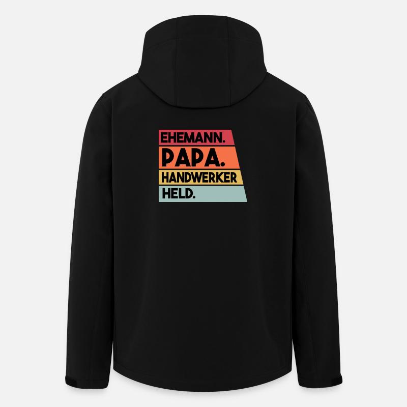 Ehemann Papa Handwerker Held - Recycelte Männer Softshell-Jacke von Stanley/Stella - Schwarz