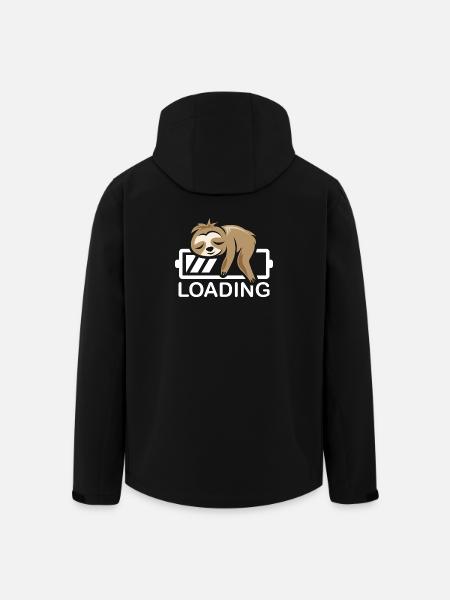 lustiges Faultier loading Batterie Symbol comic - Recycelte Männer Softshell-Jacke von Stanley/Stella - Schwarz