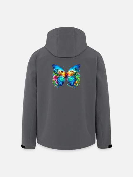 Schmetterling - Recycelte Männer Softshell-Jacke von Stanley/Stella - Schwarz