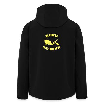 BORN TO DIVE - Recycelte Männer Softshell-Jacke von Stanley/Stella - Schwarz - Hinten - AI Model Male 185 light (185cm)