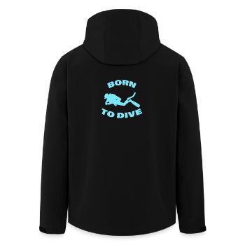 BORN TO DIVE - Recycelte Männer Softshell-Jacke von Stanley/Stella - Schwarz - Hinten - AI Model Male 185 light (185cm)