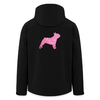 Mops flauschig Fell Hund rosa Herrchen Frauchen - Recycelte Männer Softshell-Jacke von Stanley/Stella - Schwarz - Hinten - AI Model Male 185 light (185cm)