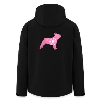 Mops Herz Liebe Fell Hund Wauwau rosa Tierliebe - Recycelte Männer Softshell-Jacke von Stanley/Stella - Schwarz - Hinten - AI Model Male 185 light (185cm)