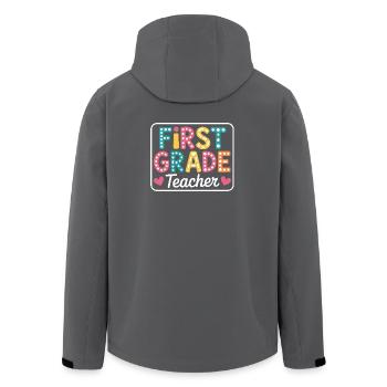 First Grade Teacher Back To School - Men’s Recycled Softshell Jacket by Stanley/Stella - anthracite - Back - AI Model Male 185 light (185cm)