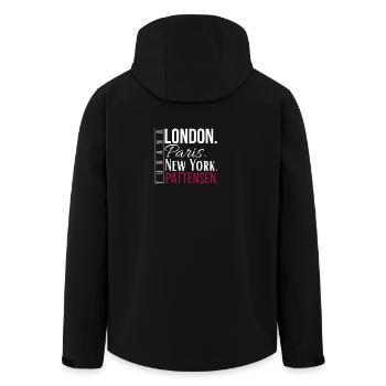 London Paris New York Pattensen - Men’s Recycled Softshell Jacket by Stanley/Stella - black - Back - AI Model Male 185 light (185cm)