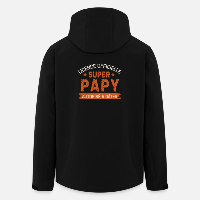 Officially Licensed Super Grandpa Personalized Gift - Men’s Recycled Softshell Jacket by Stanley/Stella - black