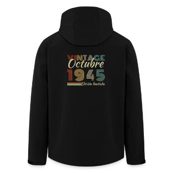 Oktober 1945 Vinatge Retro Geburtstagsgeschenk - Recycelte Männer Softshell-Jacke von Stanley/Stella - Schwarz - Hinten - AI Model Male 185 light (185cm)