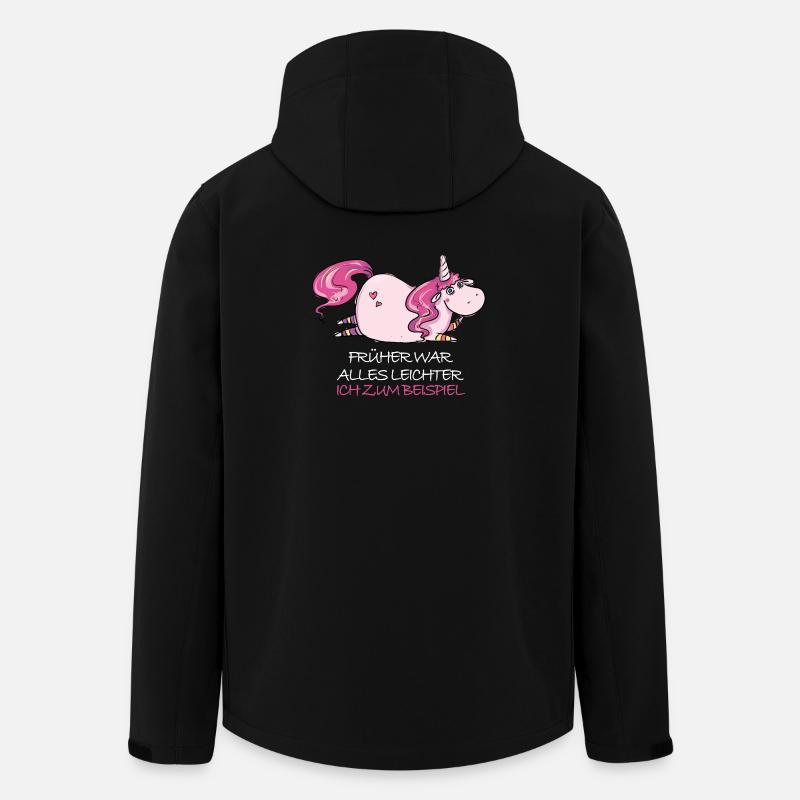 Lustige Dickes Einhorn Spruch Molliges Einhorn - Recycelte Männer Softshell-Jacke von Stanley/Stella - Schwarz