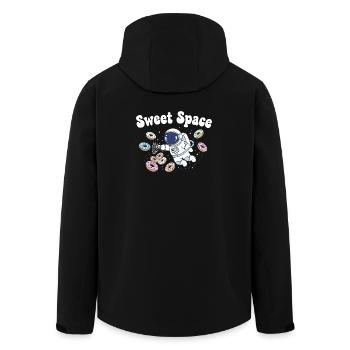 Süße Raumfahrt mit Donuts - Recycelte Männer Softshell-Jacke von Stanley/Stella - Schwarz - Hinten - AI Model Male 185 light (185cm)