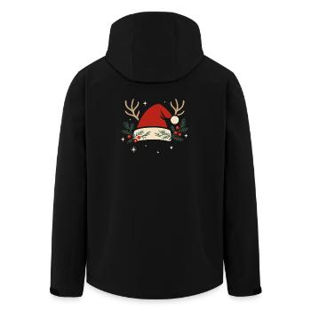 Christmas hat with antlers and fir branches - Men’s Recycled Softshell Jacket by Stanley/Stella - black - Back - AI Model Male 185 light (185cm)