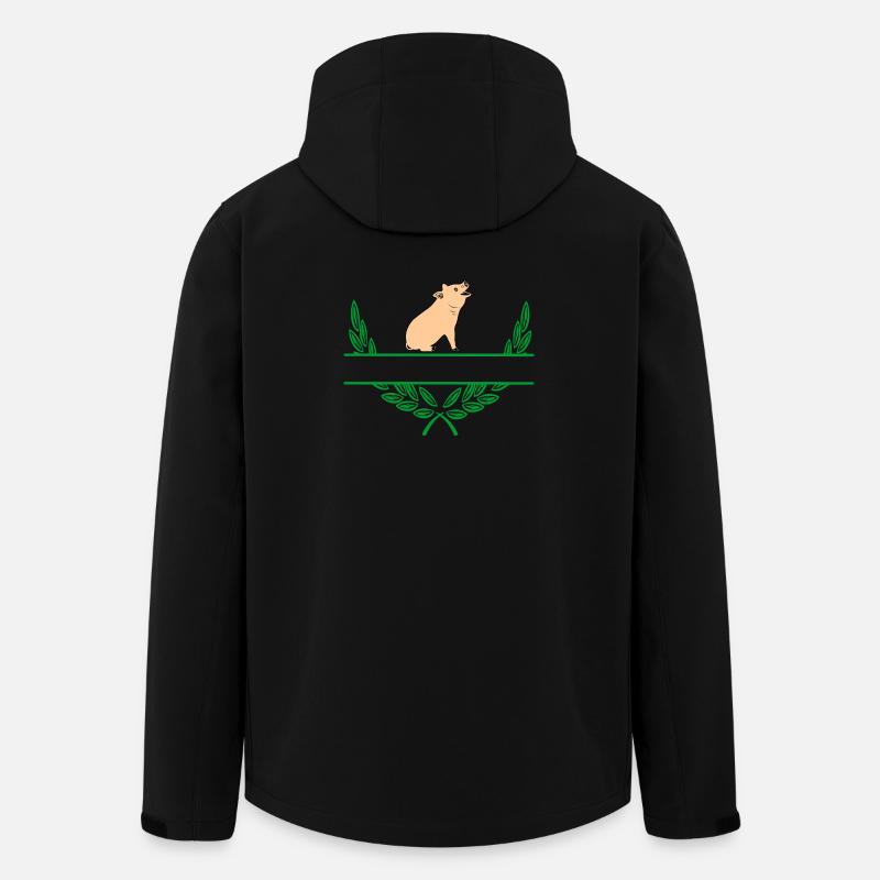 Pig Laurel Wreath mit Namensraum - Recycelte Männer Softshell-Jacke von Stanley/Stella - Schwarz