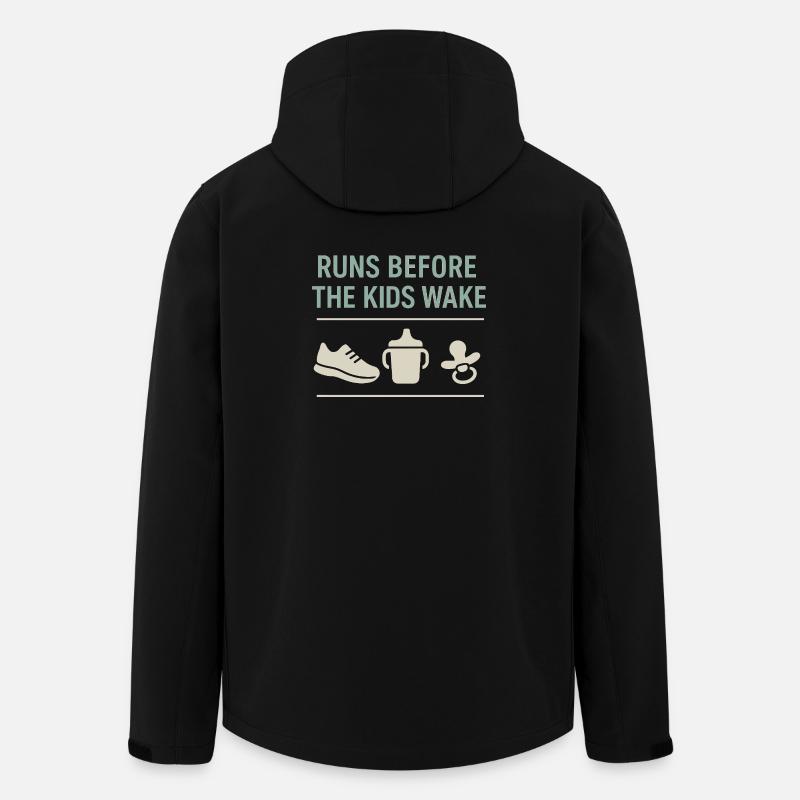Running Mom, Dad, Jogging Parents - Men’s Recycled Softshell Jacket by Stanley/Stella - black