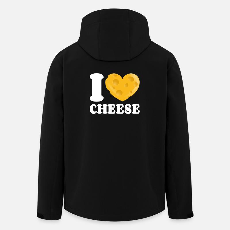 Jeg elsker ost ost elsker osteelsker ost og osteafhængig - Stanley/Stella herre softshelljakke i genanvendt polyester - sort