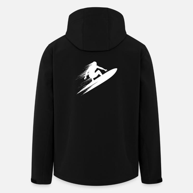 Energetic Surfer Illustration Surfing - Men’s Recycled Softshell Jacket by Stanley/Stella - black