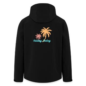 Palmenurlaub – Holiday Feeling - Recycelte Männer Softshell-Jacke von Stanley/Stella - Schwarz - Hinten - AI Model Male 185 light (185cm)