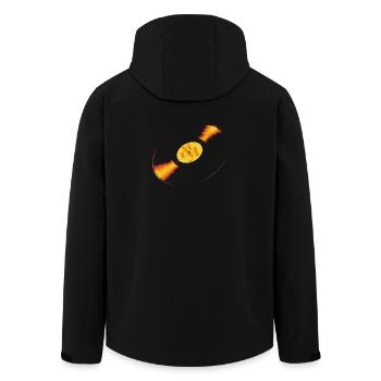 Retro Vinyl-Rausch – Dein Sound-Statement - Recycelte Männer Softshell-Jacke von Stanley/Stella - Schwarz - Hinten - AI Model Male 185 light (185cm)