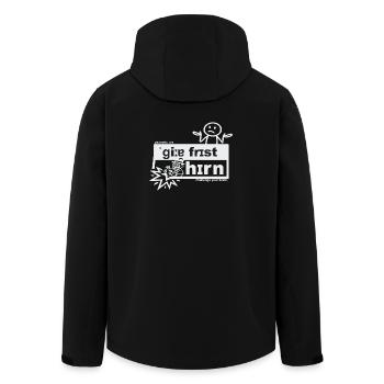 La cupidité ronge le cerveau - art phonétique - Veste softshell homme en polyester recyclé Stanley/Stella - noir - Dos - AI Model Male 185 light (185cm)