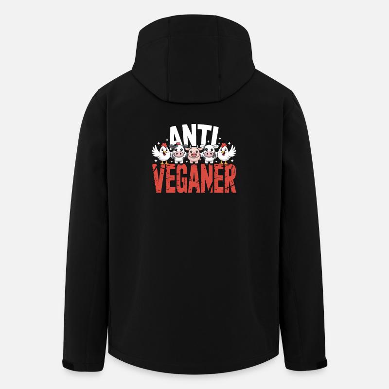 Anti Veganer - Funny German Memes - Men’s Recycled Softshell Jacket by Stanley/Stella - black