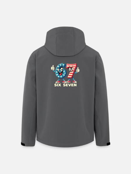 US Flag 67 Memes Six Seven - Men’s Recycled Softshell Jacket by Stanley/Stella - black
