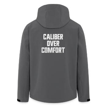 Caliber Ahead of Comfort – Concealed Carry in Accordance with 2nd V - Men’s Recycled Softshell Jacket by Stanley/Stella - anthracite - Back - AI Model Male 185 light (185cm)